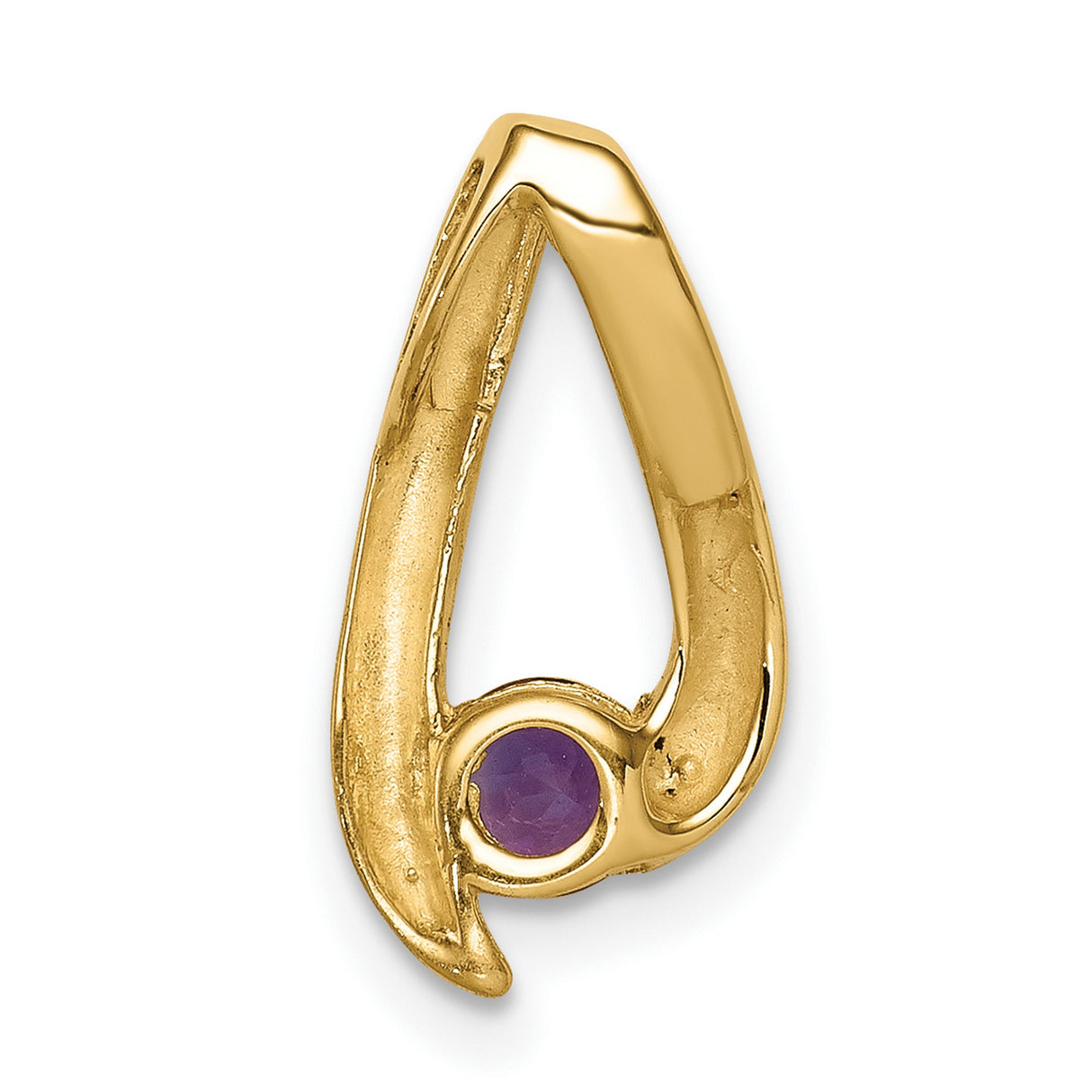 4mm Amethyst Charm Pendant in Real 14k Yellow Gold