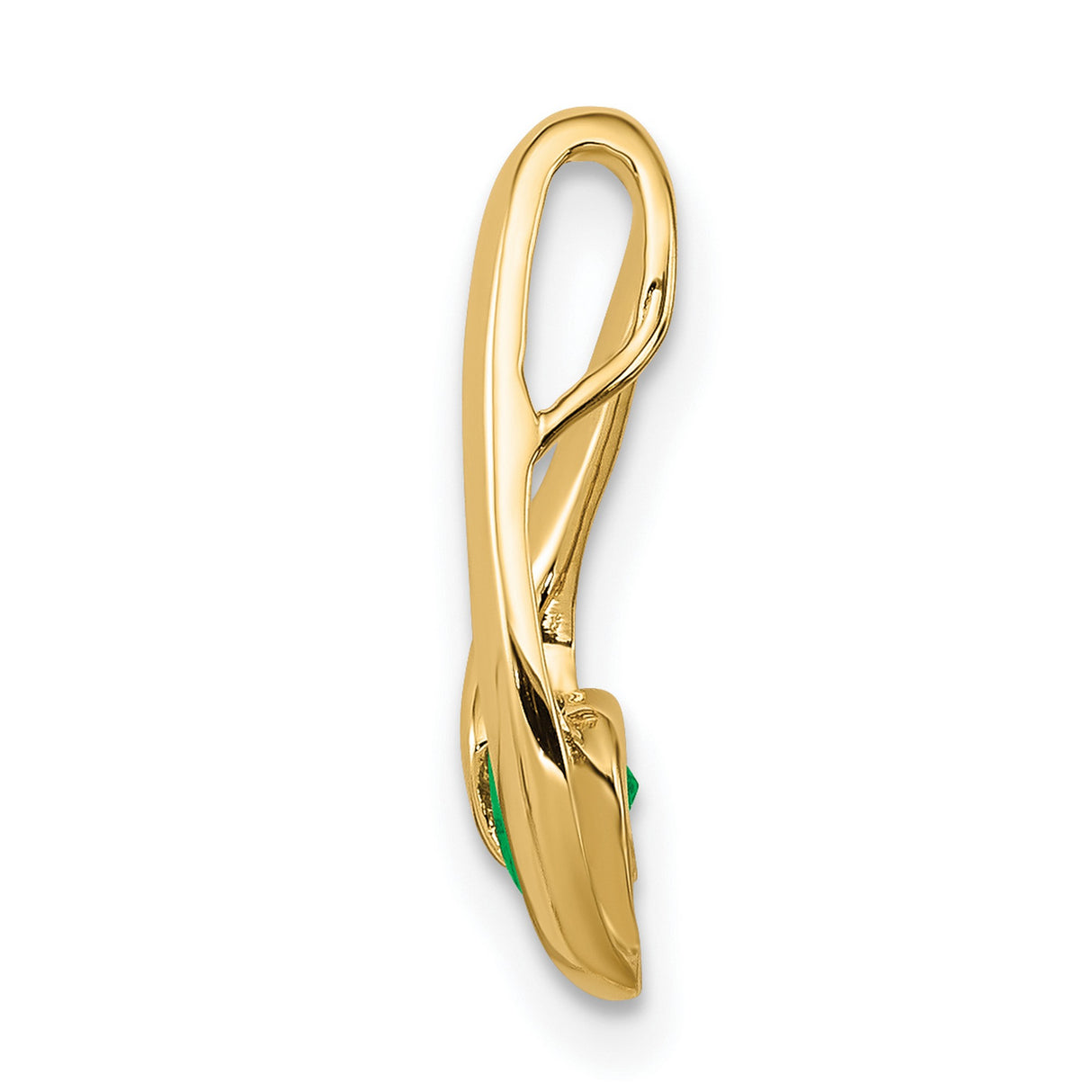 4mm Emerald Charm Pendant in Real 14k Yellow Gold