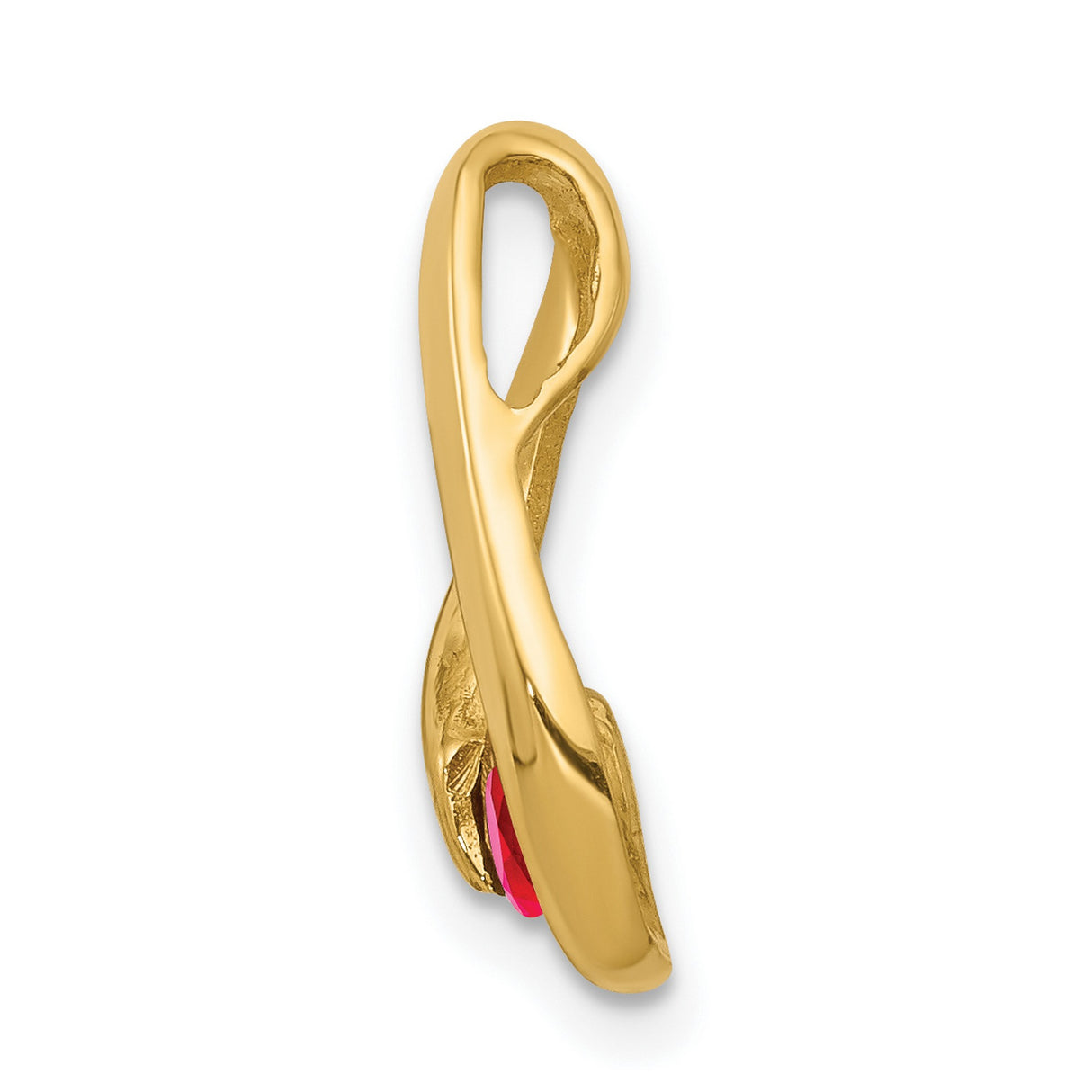 4mm Ruby Charm Pendant in Real 14k Yellow Gold