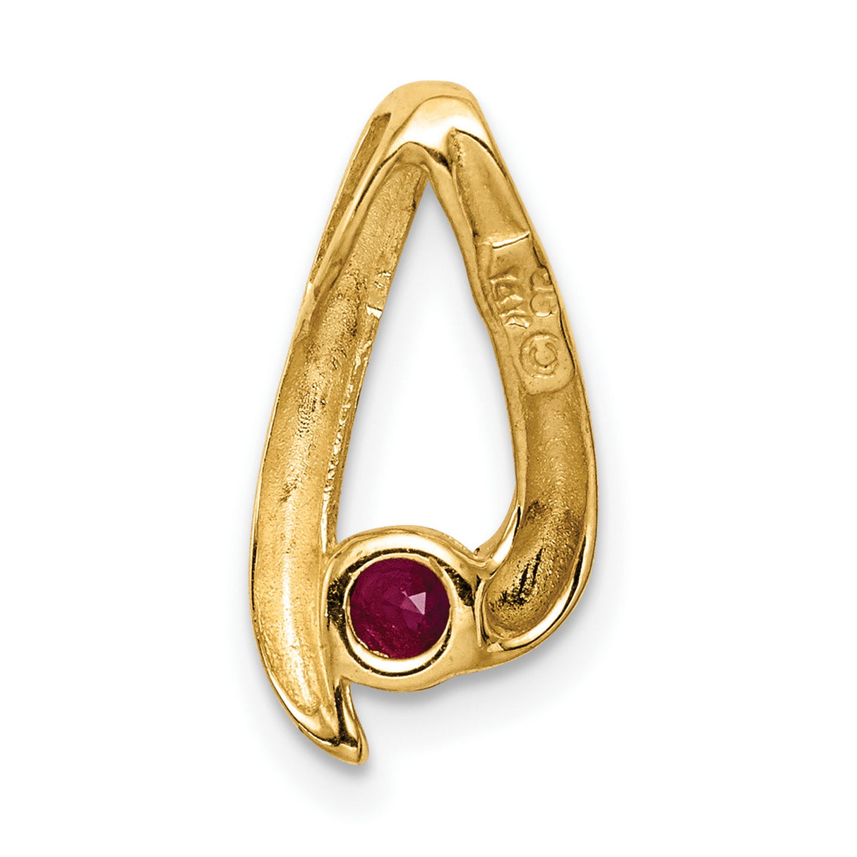 4mm Ruby Charm Pendant in Real 14k Yellow Gold