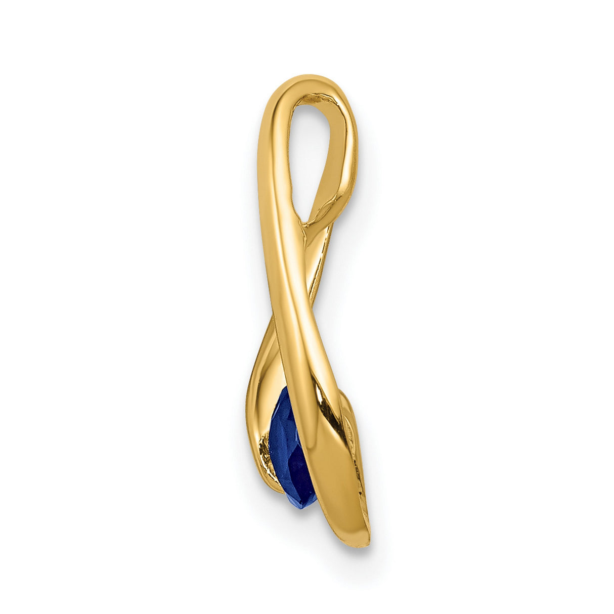 4mm Sapphire Charm Pendant in Real 14k Yellow Gold