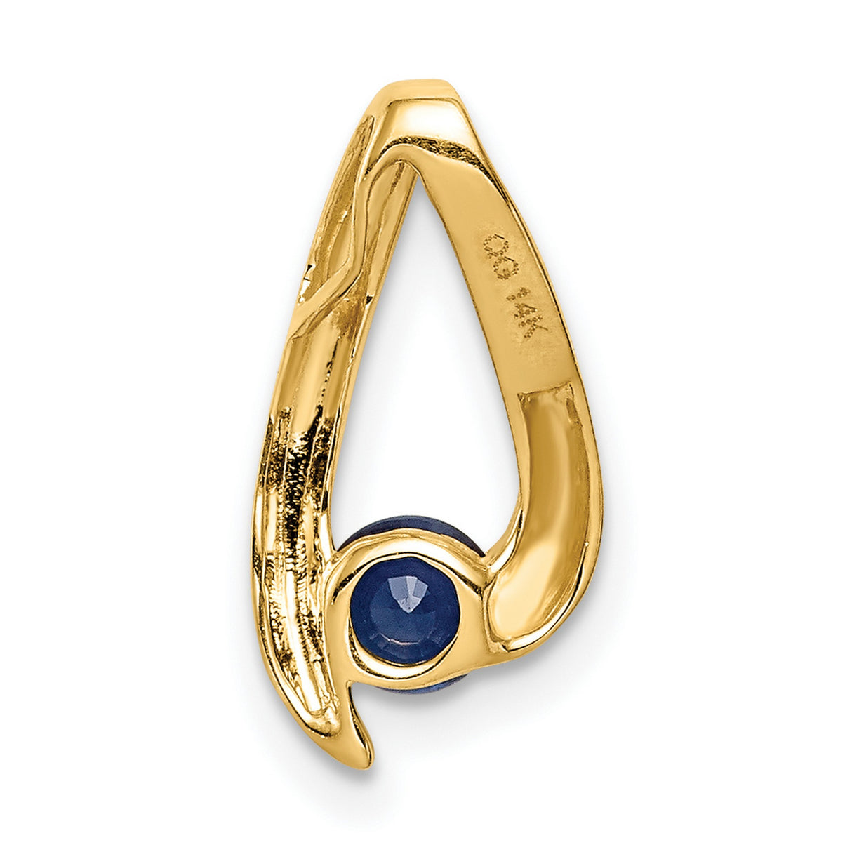 4mm Sapphire Charm Pendant in Real 14k Yellow Gold