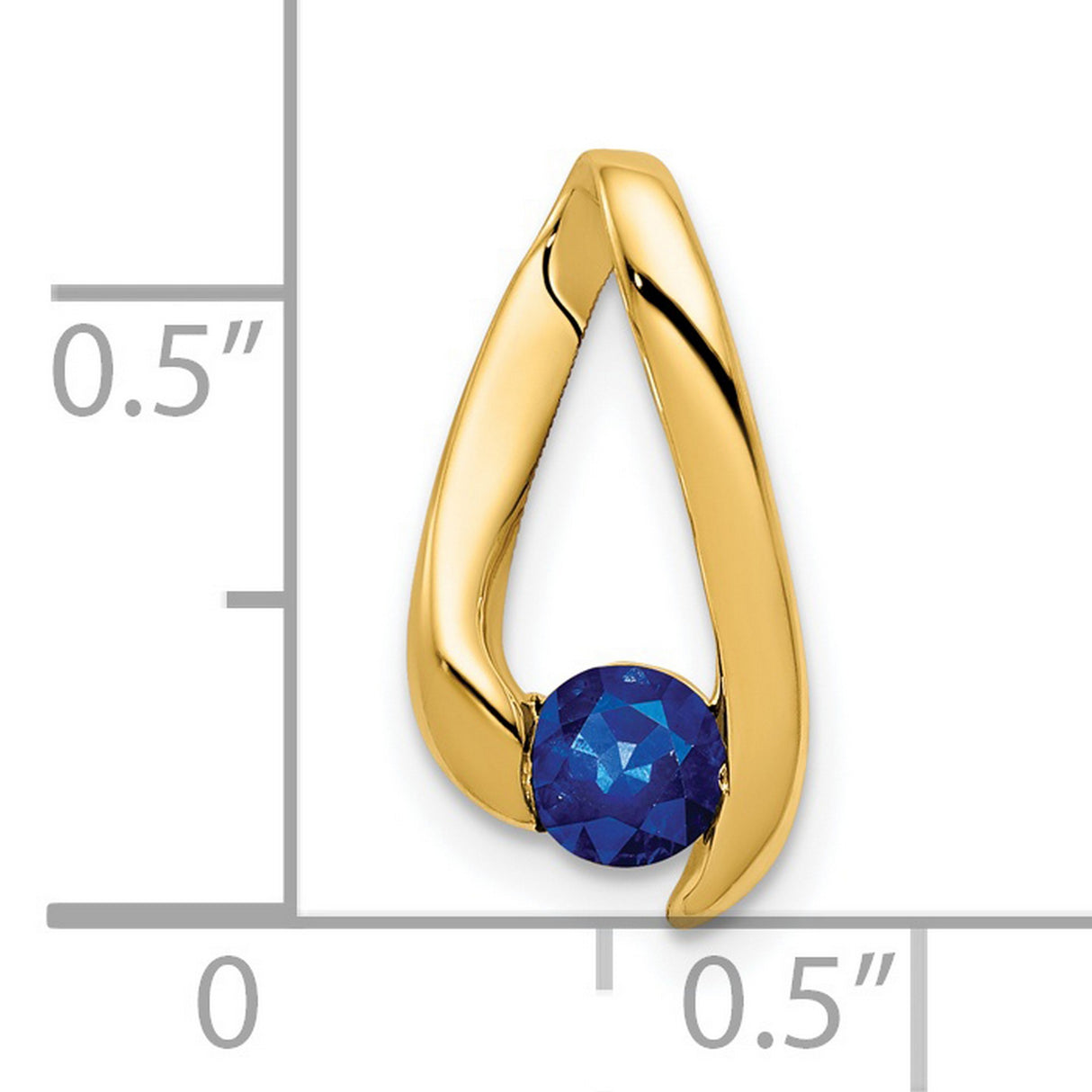 4mm Sapphire Charm Pendant in Real 14k Yellow Gold