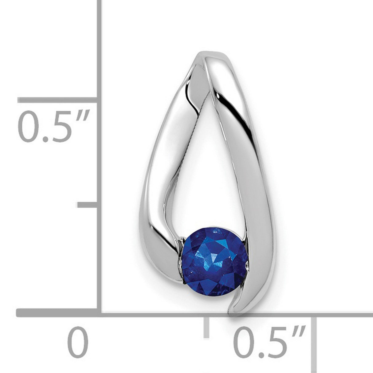 4mm Sapphire Charm Pendant in Real 14k White Gold