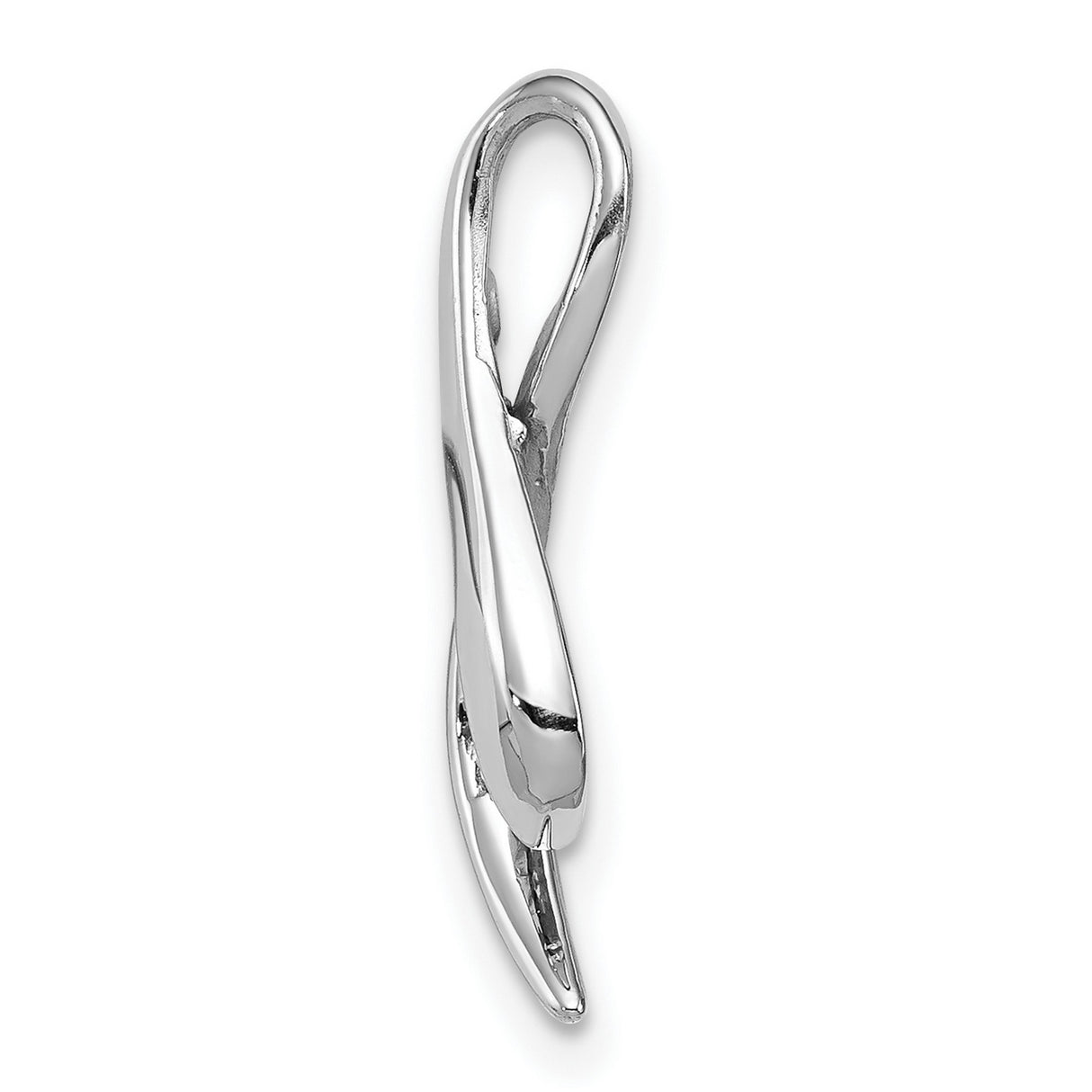 14k White Gold Infinity Pendant with Sapphire, Ribbon Design, Symbol of Strength and Hope