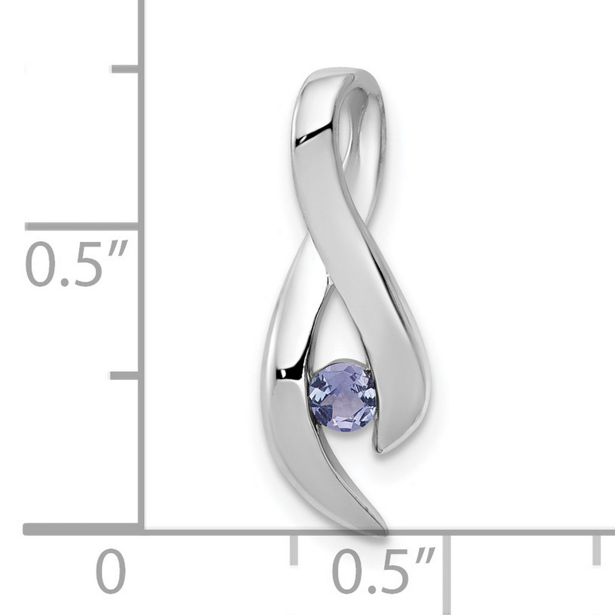 3mm Tanzanite Charm Pendant in Real 14k White Gold