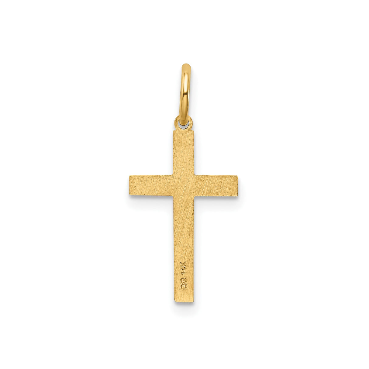 14k Yellow Gold Cross Pendant, Christian Latin Catholic Design for Men and Women