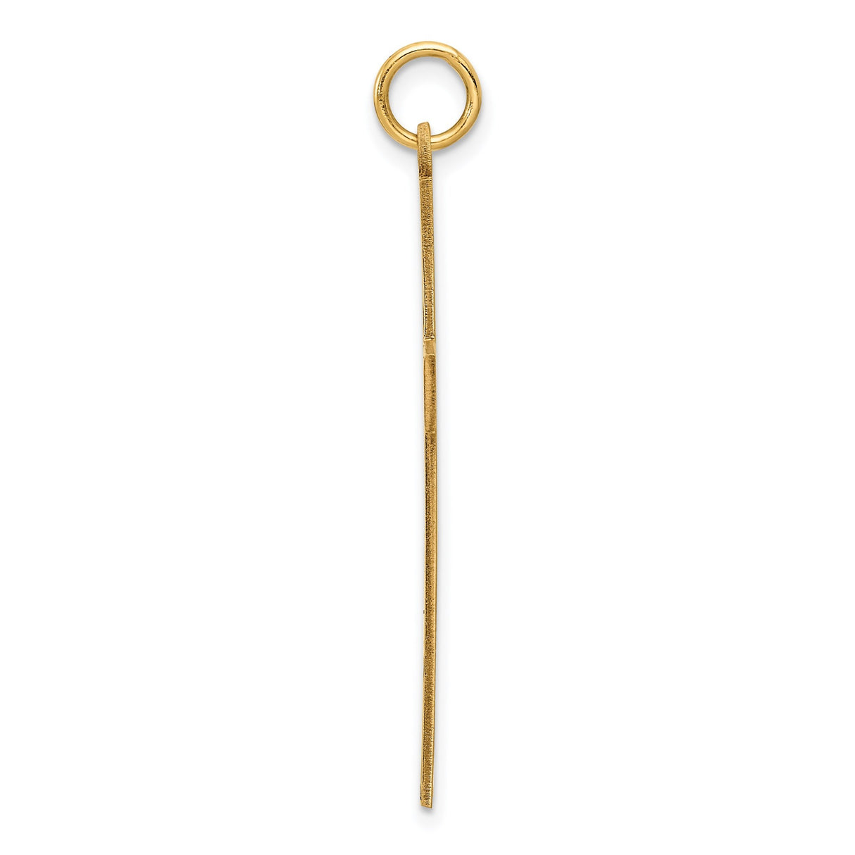 14k Yellow Gold Cross Pendant with Floral Border, Polished Christian Faith Jewelry for Women