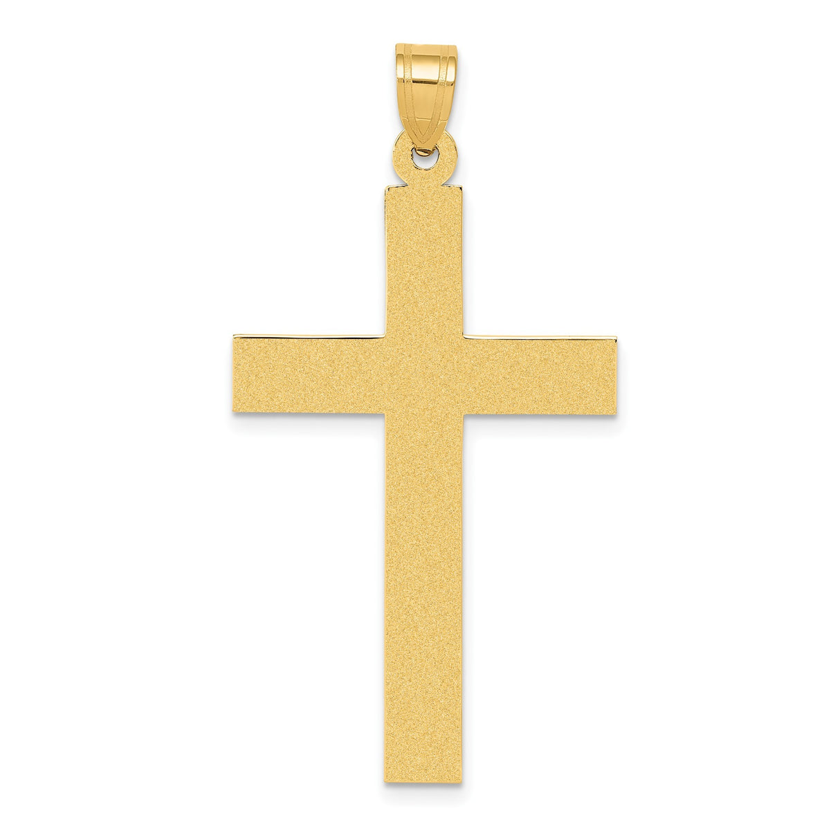 14k Yellow Gold Cross Pendant, Polished Unisex Christian Symbol of Faith and Devotion