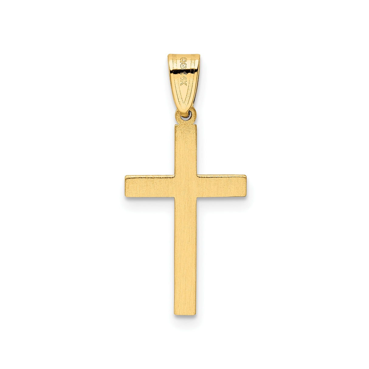 14k Yellow Gold Cross Pendant, Traditional Christian Religious Symbol for Men and Women