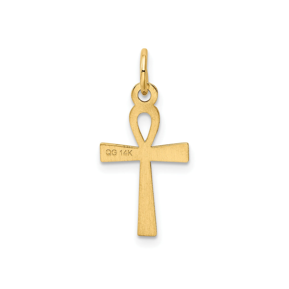 14k Yellow Gold Ankh Cross Pendant, Egyptian Symbol of Life and Immortality, Unisex Spiritual Jewelry
