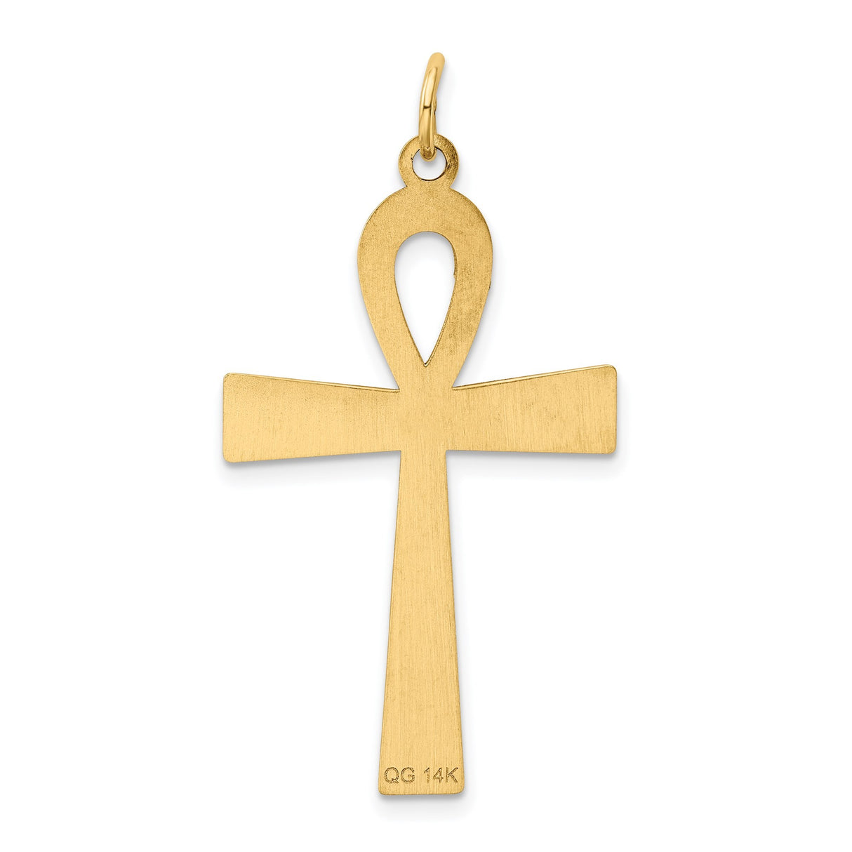 14k Yellow Gold Ankh Cross Pendant with Detailing, Egyptian Symbol of Eternal Life