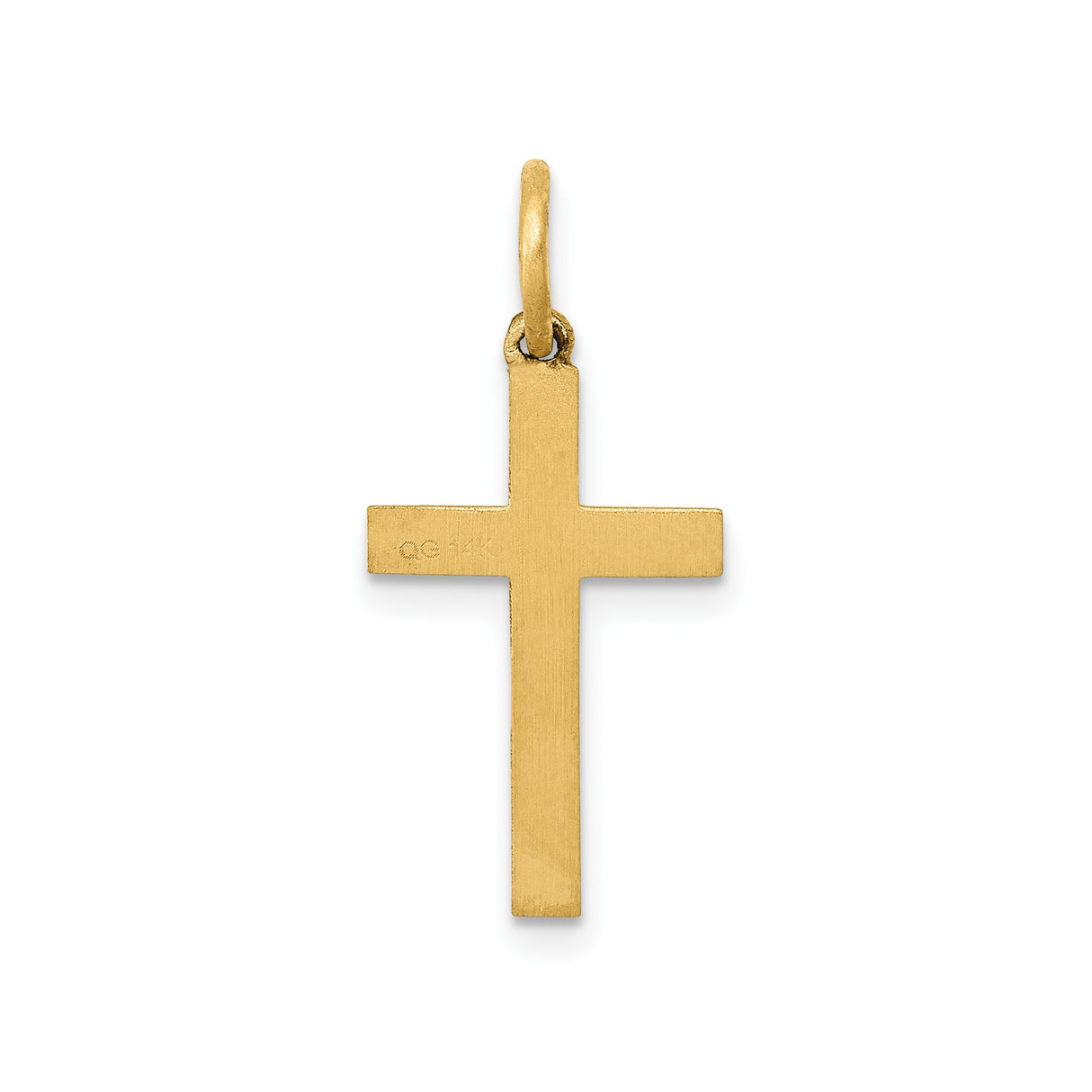 14k Yellow Gold Cross Pendant with Ichthys Fish Symbol, Christian Religious Jewelry