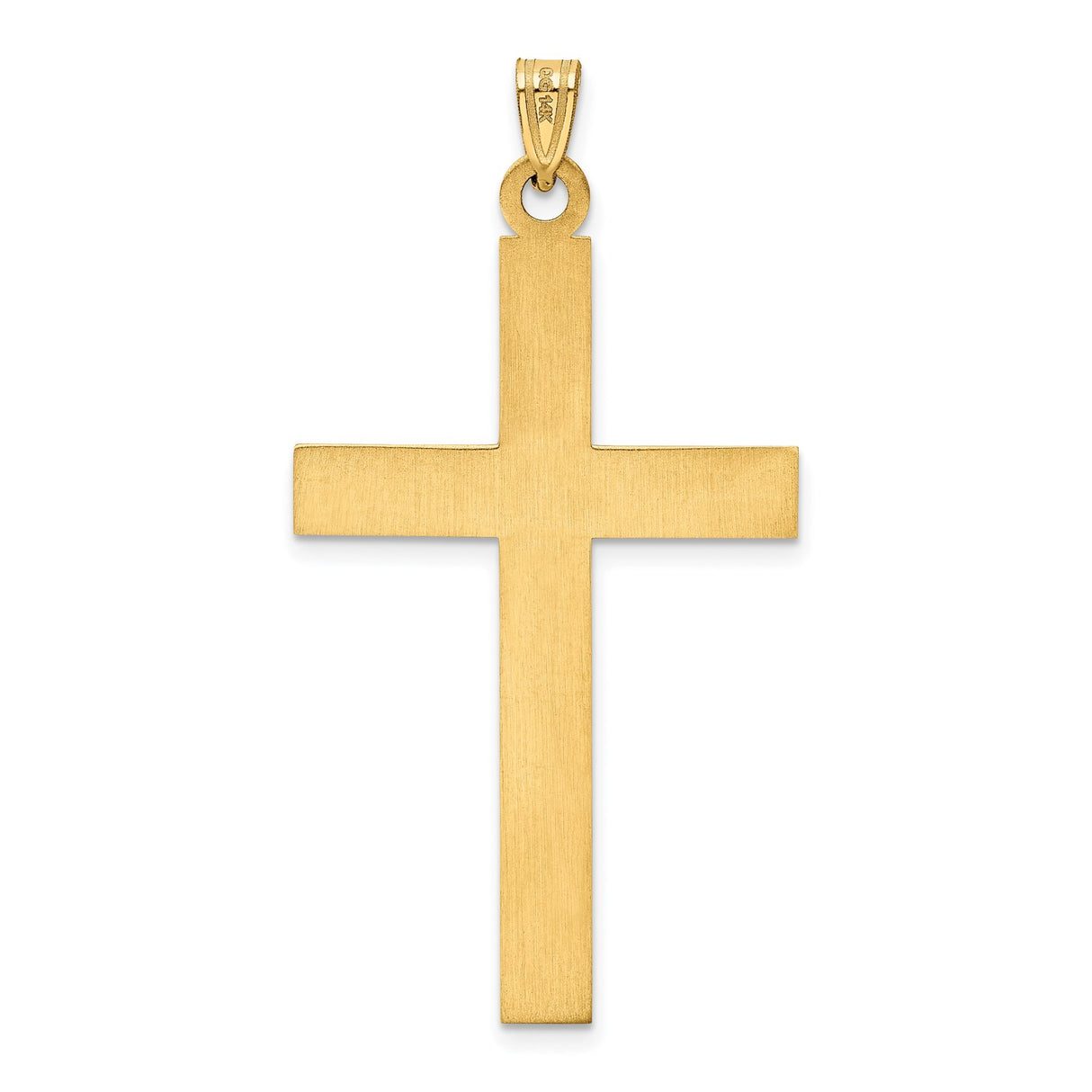 14k Yellow Gold Cross Pendant, Traditional Christian Catholic Religious Charm for Men or Women