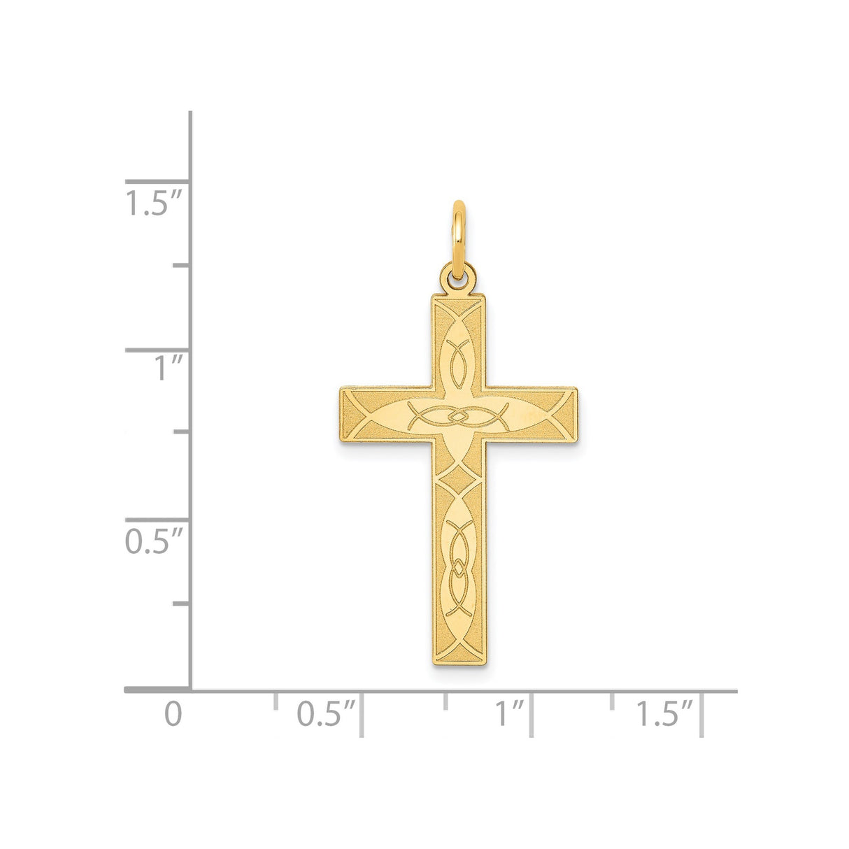 14k Yellow Gold Celtic Cross Pendant with Intricate Knot Design, Christian Religious Symbol