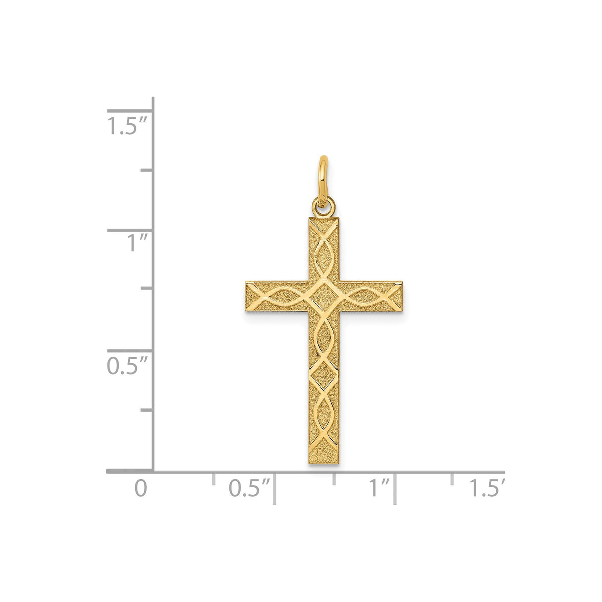 14k Yellow Gold Cross Pendant with Celtic Knot Design, Christian Religious Jewelry