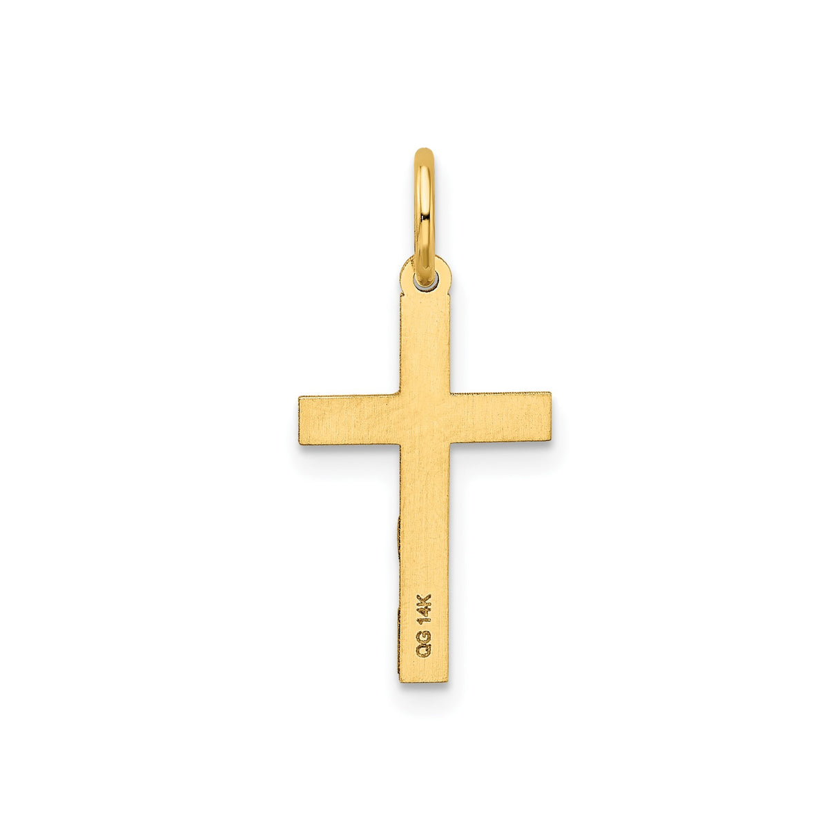 14k Yellow Gold Cross Pendant with Ichthys Fish Symbols, Christian Religious Charm
