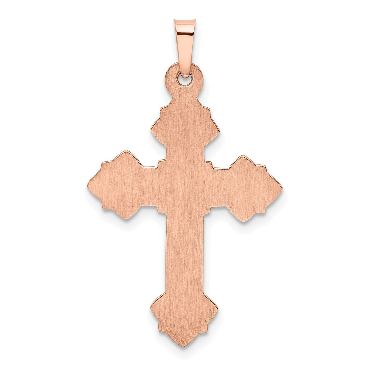 14k Rose Gold Orthodox Cross Pendant with Intricate Engraving, Religious Christian Jewelry