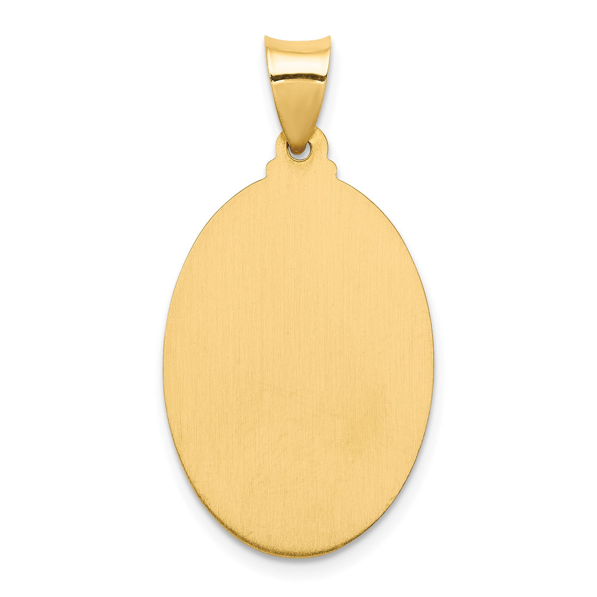 14k Yellow Gold Sacred Heart of Jesus Pendant, Oval Catholic Religious Medal