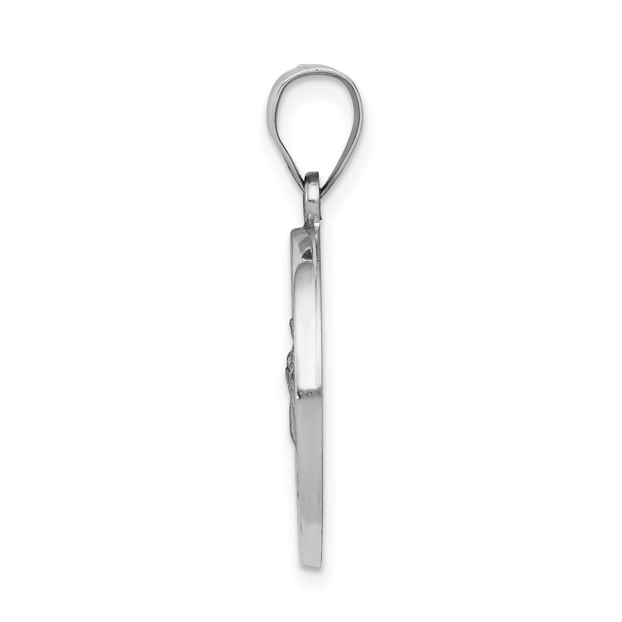 14k White Gold Our Lady of Guadalupe Virgin Mary Pendant Religious Medal for Women