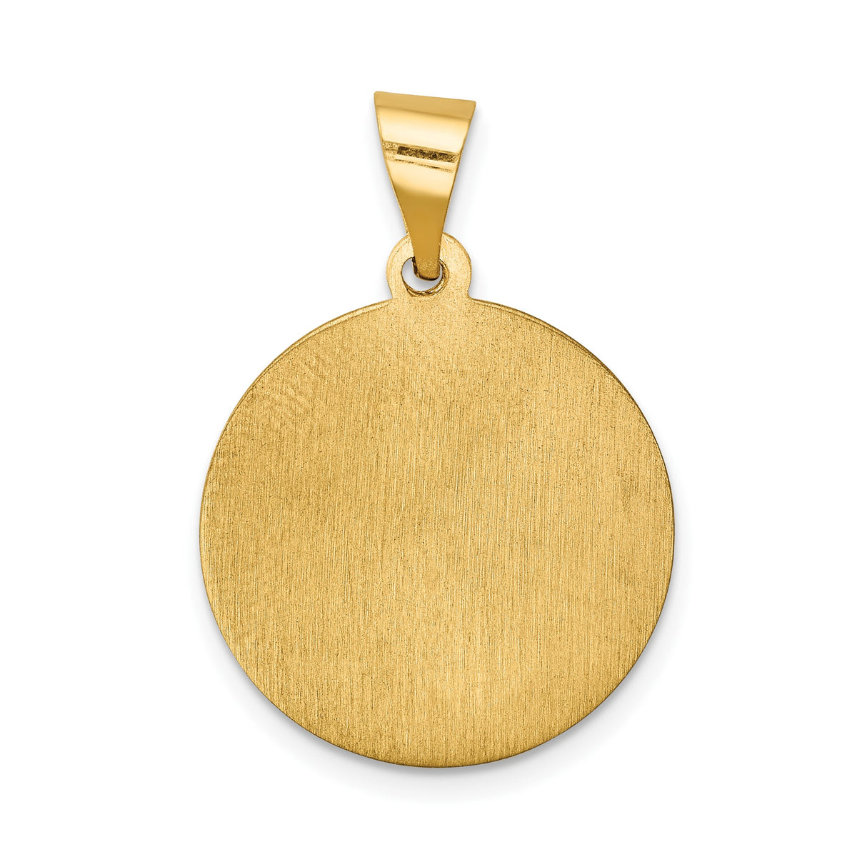 14k Yellow Gold Our Lady of Lourdes Pendant with Marian Apparition Engraving Medal