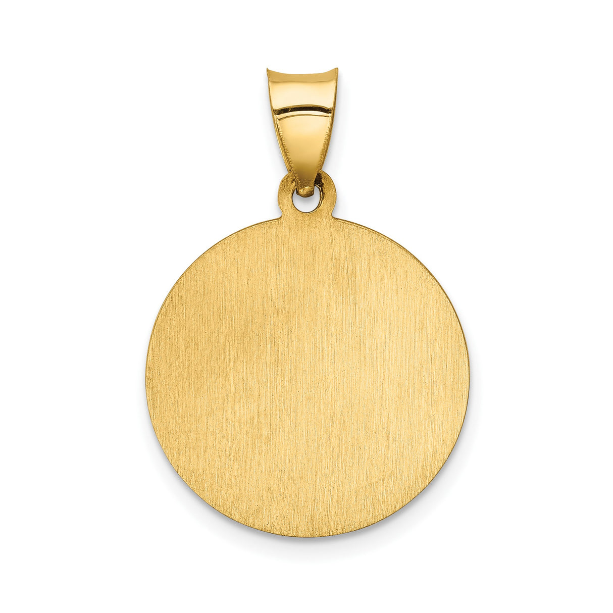 14k Yellow Gold Our Lady of Sorrows Pendant with Pray for Us Inscription