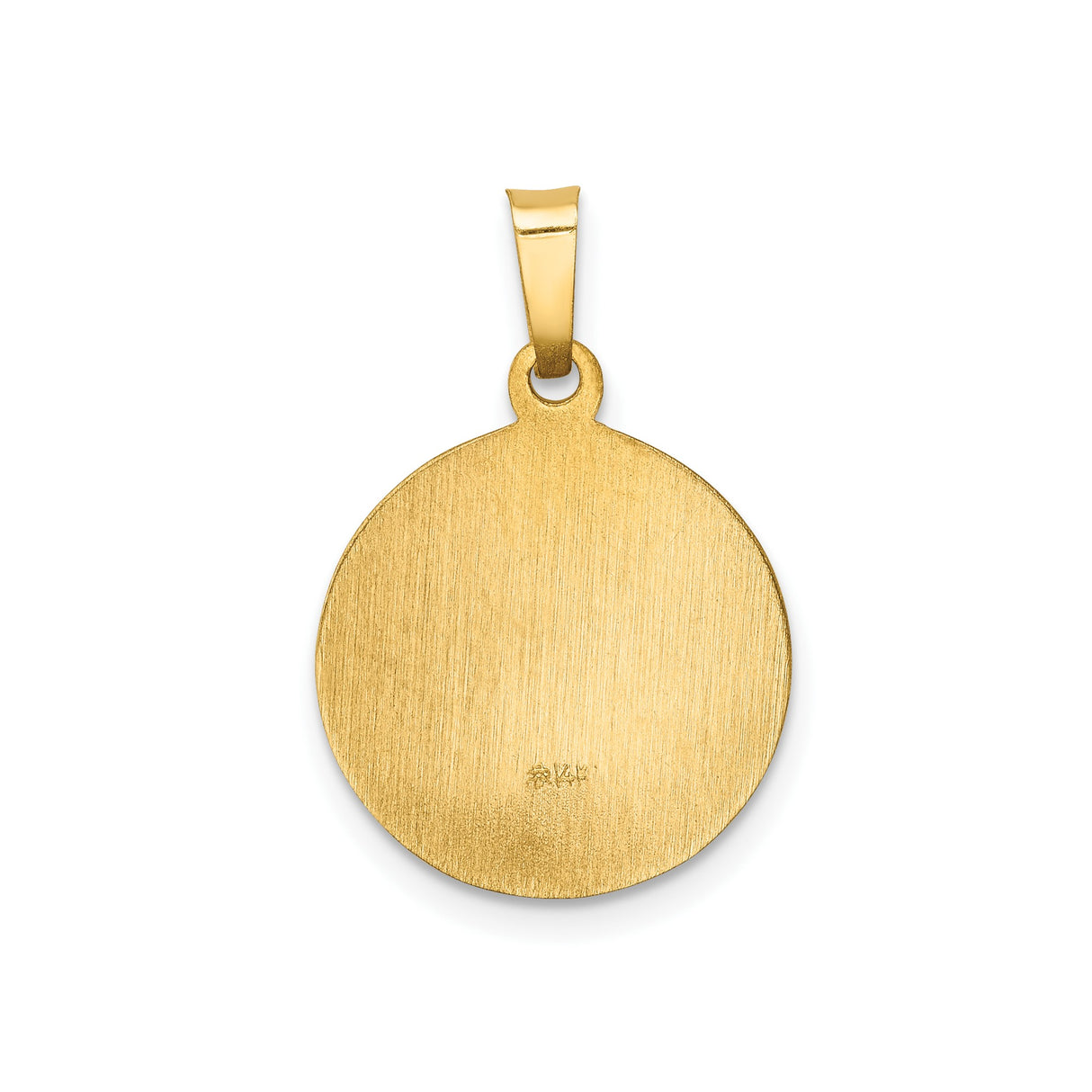 14k Yellow Gold Sacred Heart of Mary Pendant with Seven Swords and Radiant Lines