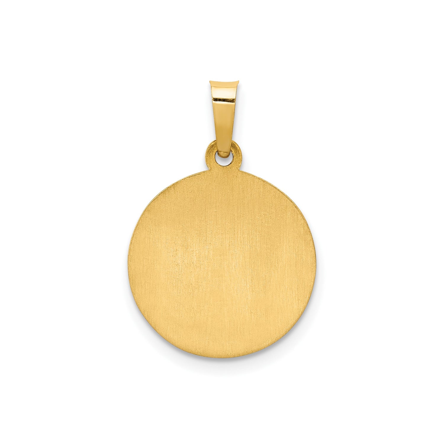 14k Yellow Gold Guardian Angel Medal Pendant with Protection Message, Christian Jewelry