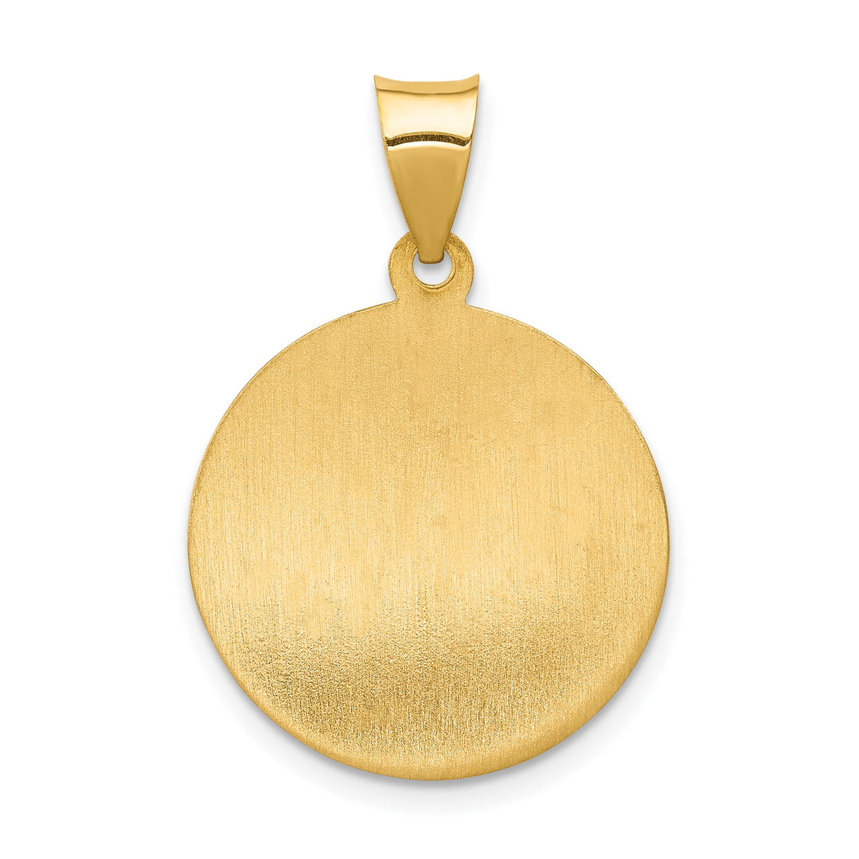 14k Yellow Gold Saint Anne Pendant Medallion, Religious Pray for Us Design, Unisex