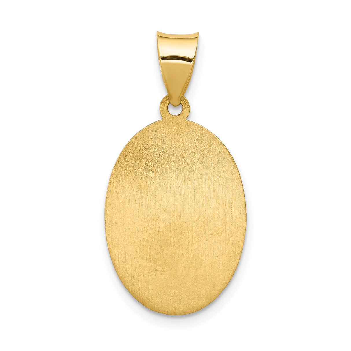 14k Yellow Gold Saint Anthony Oval Pendant with Raised Saint Image and Prayer Engraving