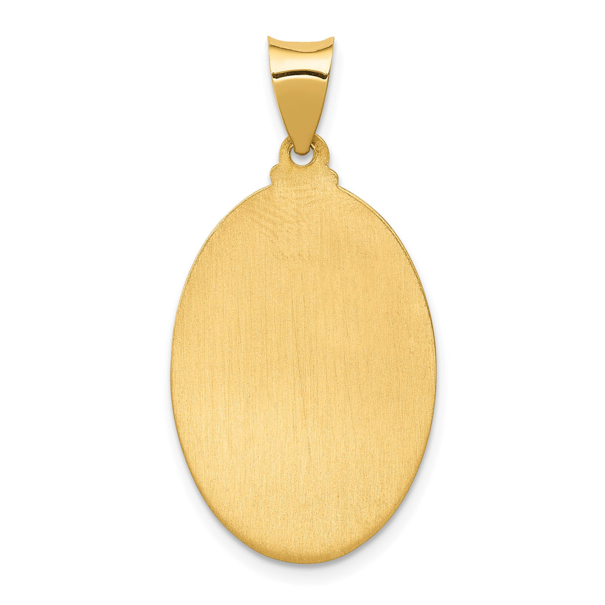 14k Yellow Gold Saint Anthony Pendant, Oval Catholic Medal for Women or Unisex