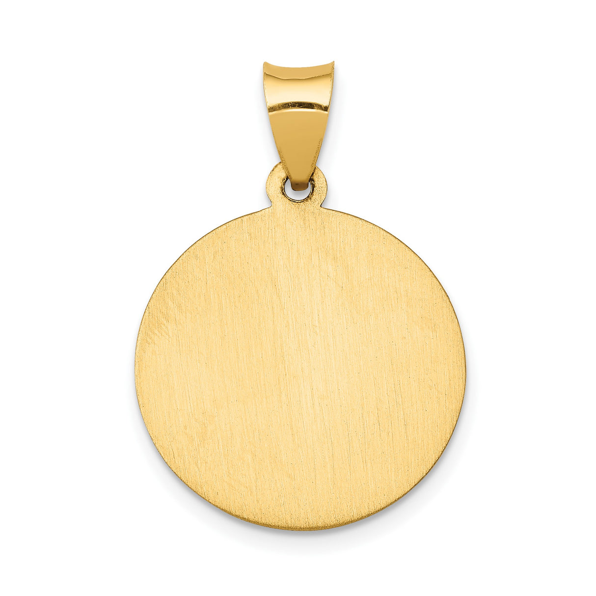 14k Yellow Gold Saint Barbara Medallion Pendant, Pray for Us Religious Medal for Women