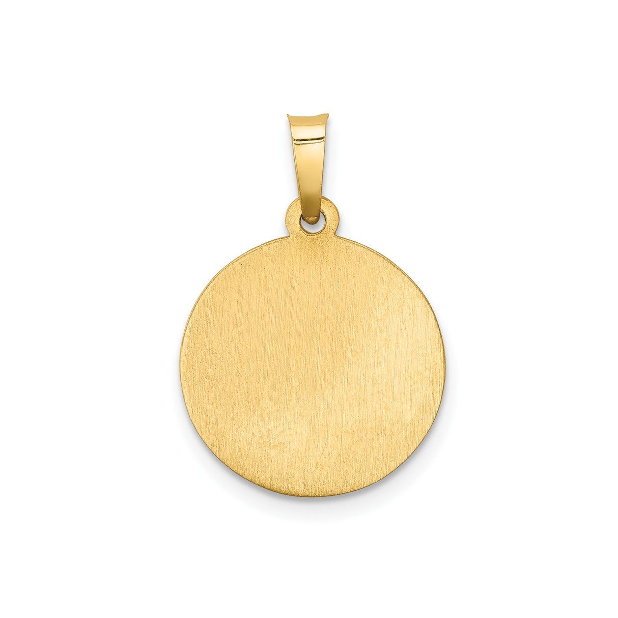 14k Yellow Gold Saint Christopher Pendant, Textured Travel Safety Medal Charm