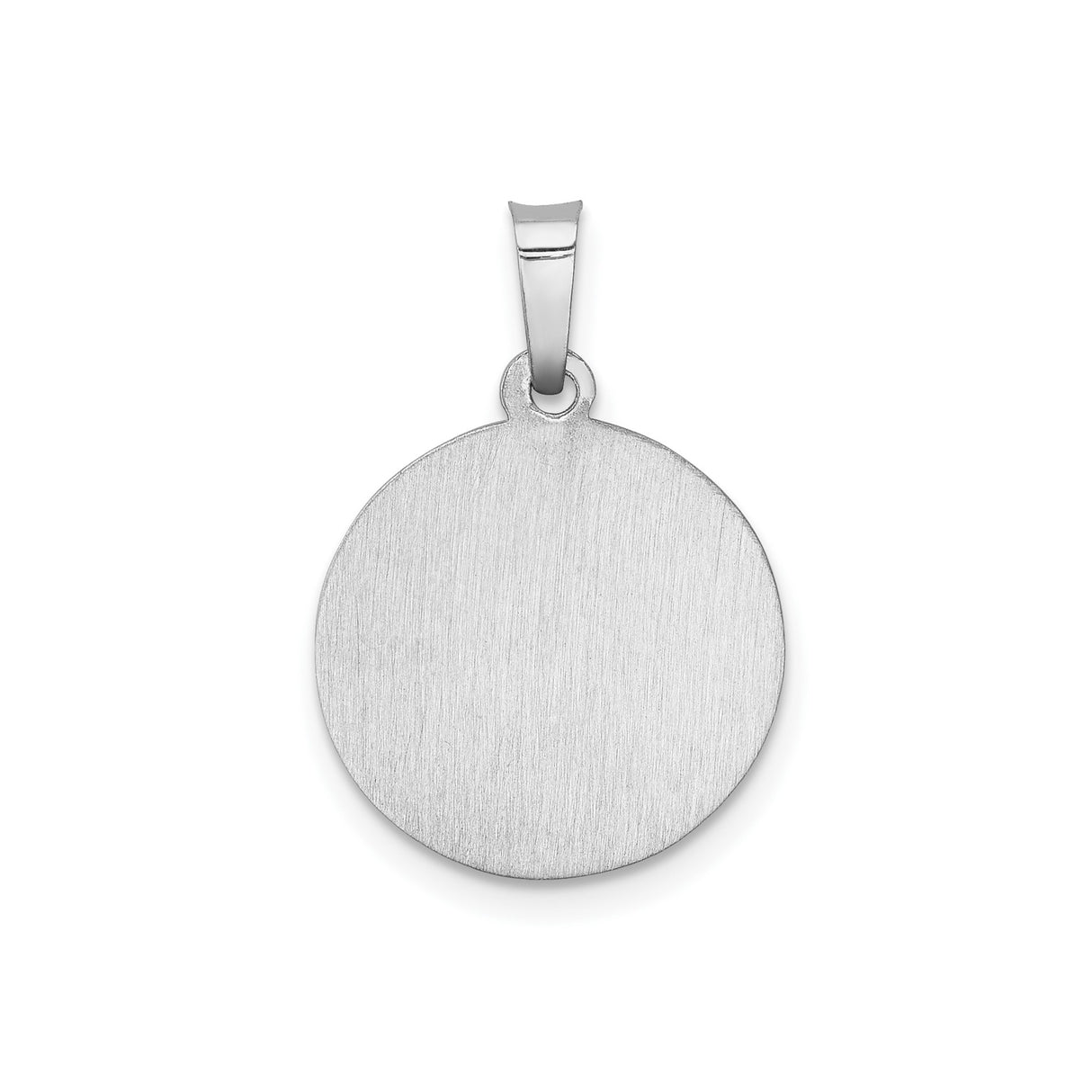 14k White Gold Saint Christopher Medal Pendant, Travel Protection Religious Charm