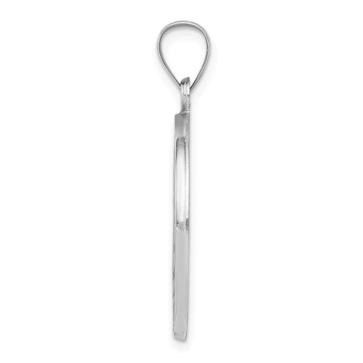 14k White Gold Saint Christopher Medal Pendant, Travel Protection Religious Charm