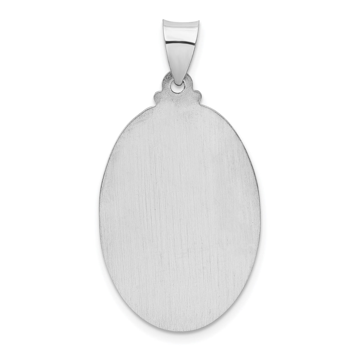 14k White Gold Saint Christopher Oval Medal Pendant for Travel Protection and Faith