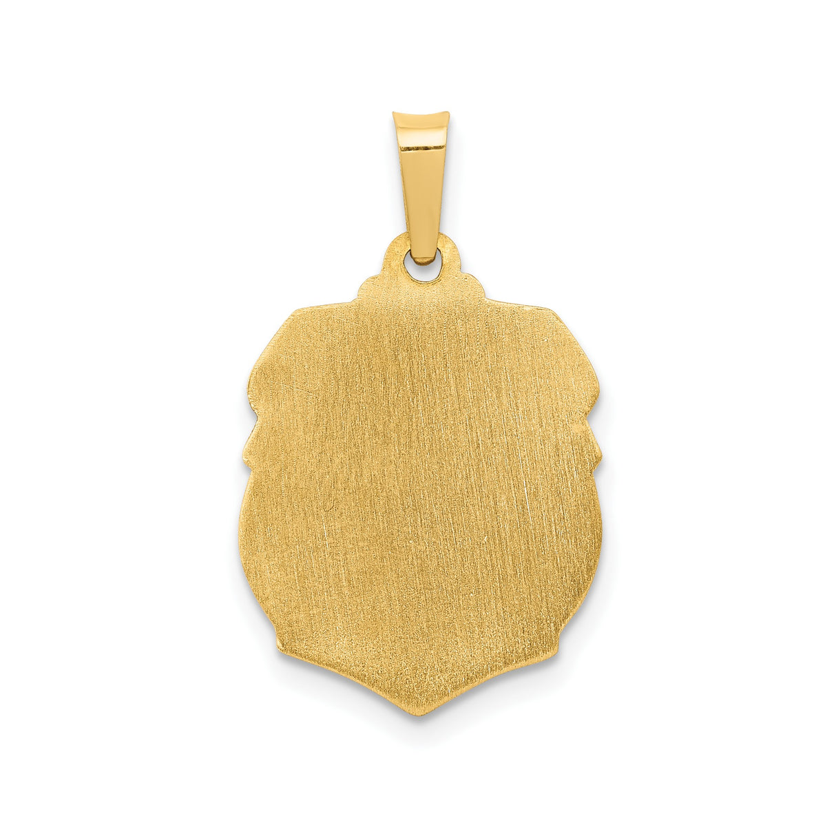 14k Yellow Gold Saint Michael Pendant, Archangel Protect Us Religious Medal