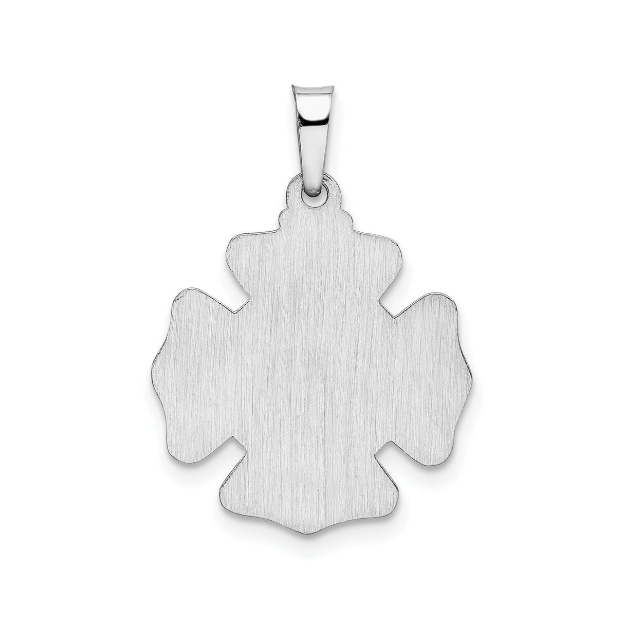 14k White Gold Firefighter Pendant with St. Florian and Maltese Cross Emblem