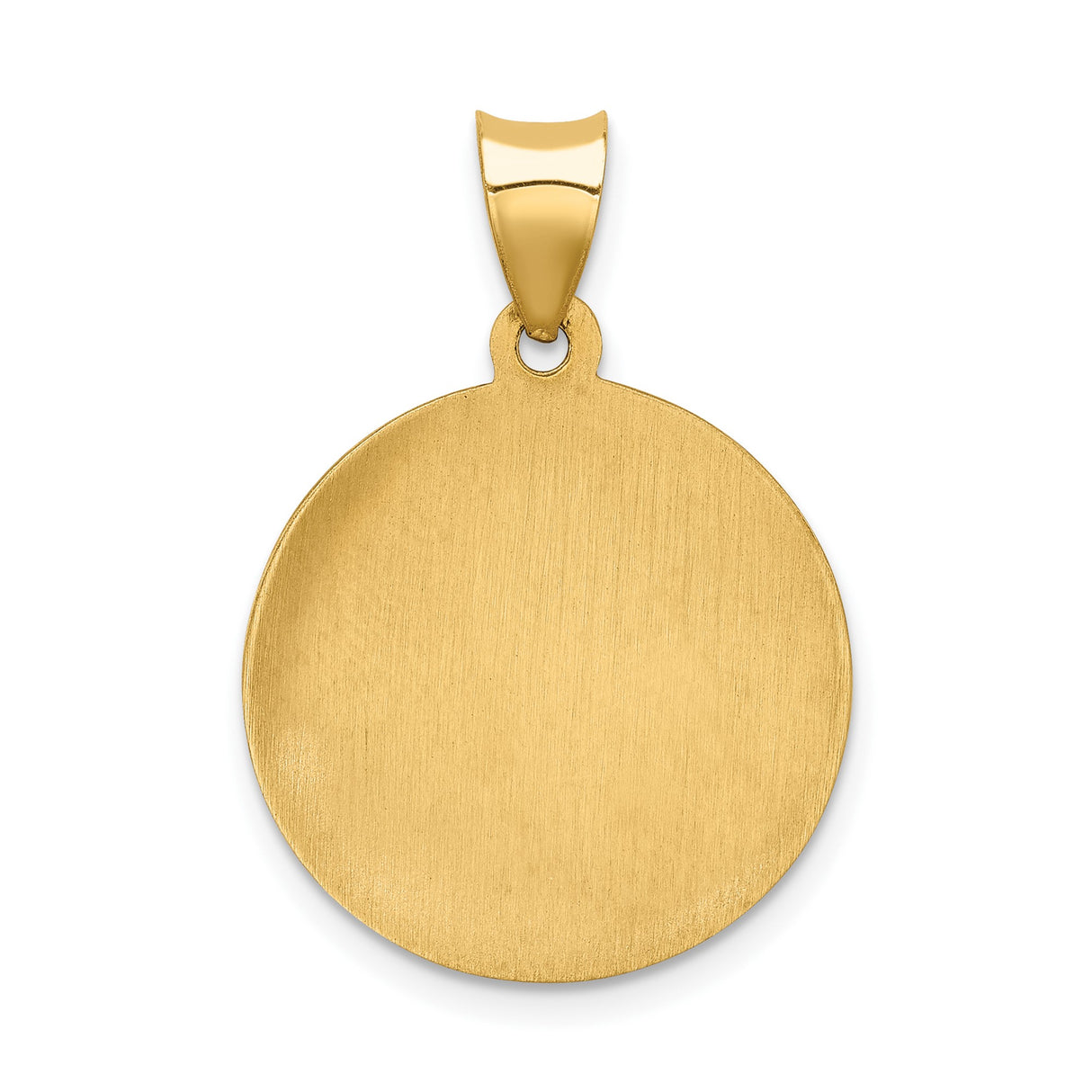 14k Yellow Gold Saint Gabriel Medal Pendant with Inscribed Prayer Christian Religious Charm