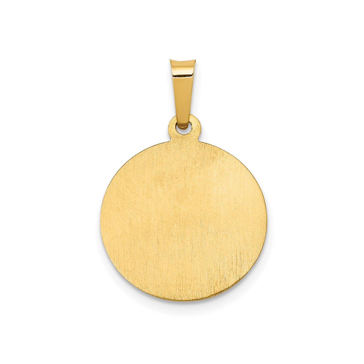 14k Yellow Gold Saint George Pendant Medal with Slaying Dragon and Prayer Inscription