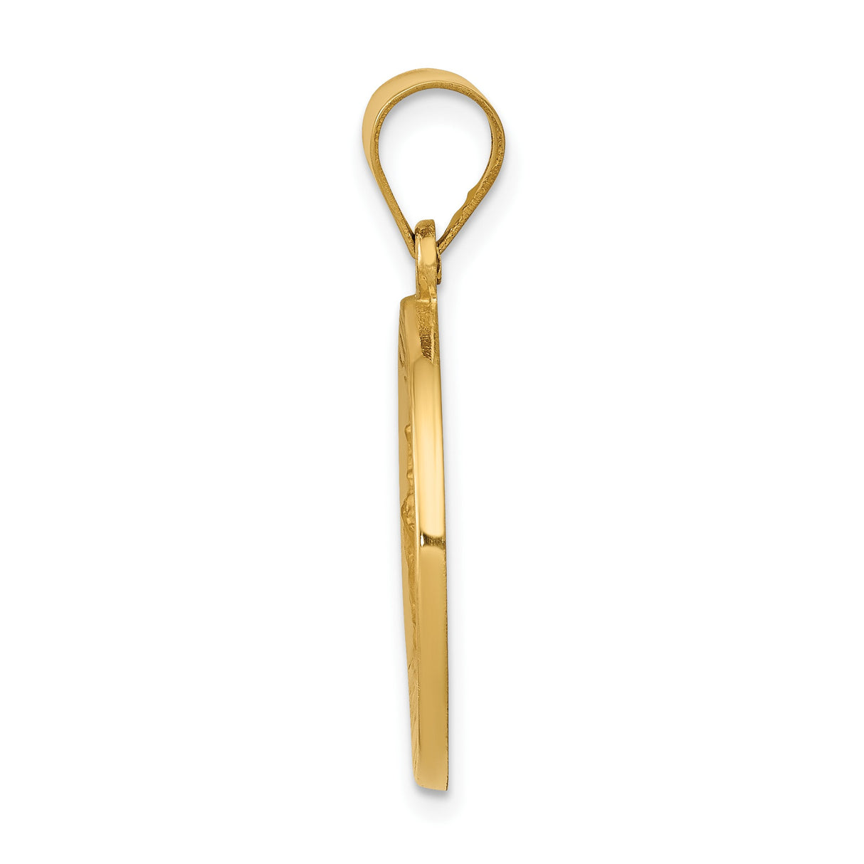 14k Yellow Gold Saint George Pendant, Round Religious Medal for Men or Women