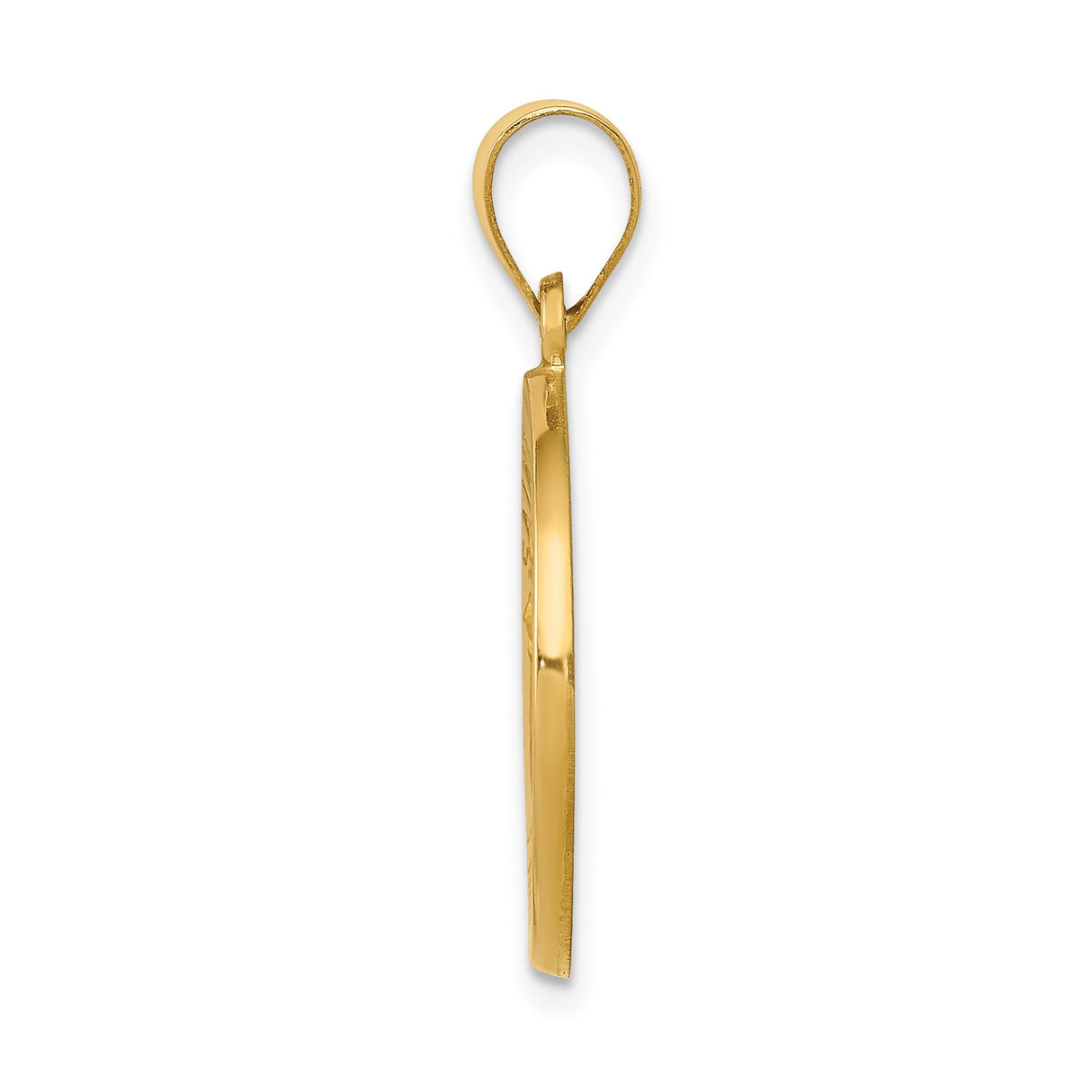 14k Yellow Gold Saint John Baptist Pendant, Catholic Religious Medal for Men or Women