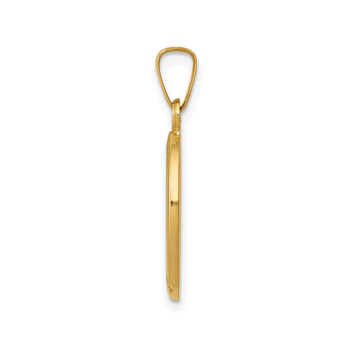 14k Yellow Gold Saint Joseph Oval Medal Pendant with Jesus and Pray for Us Inscription