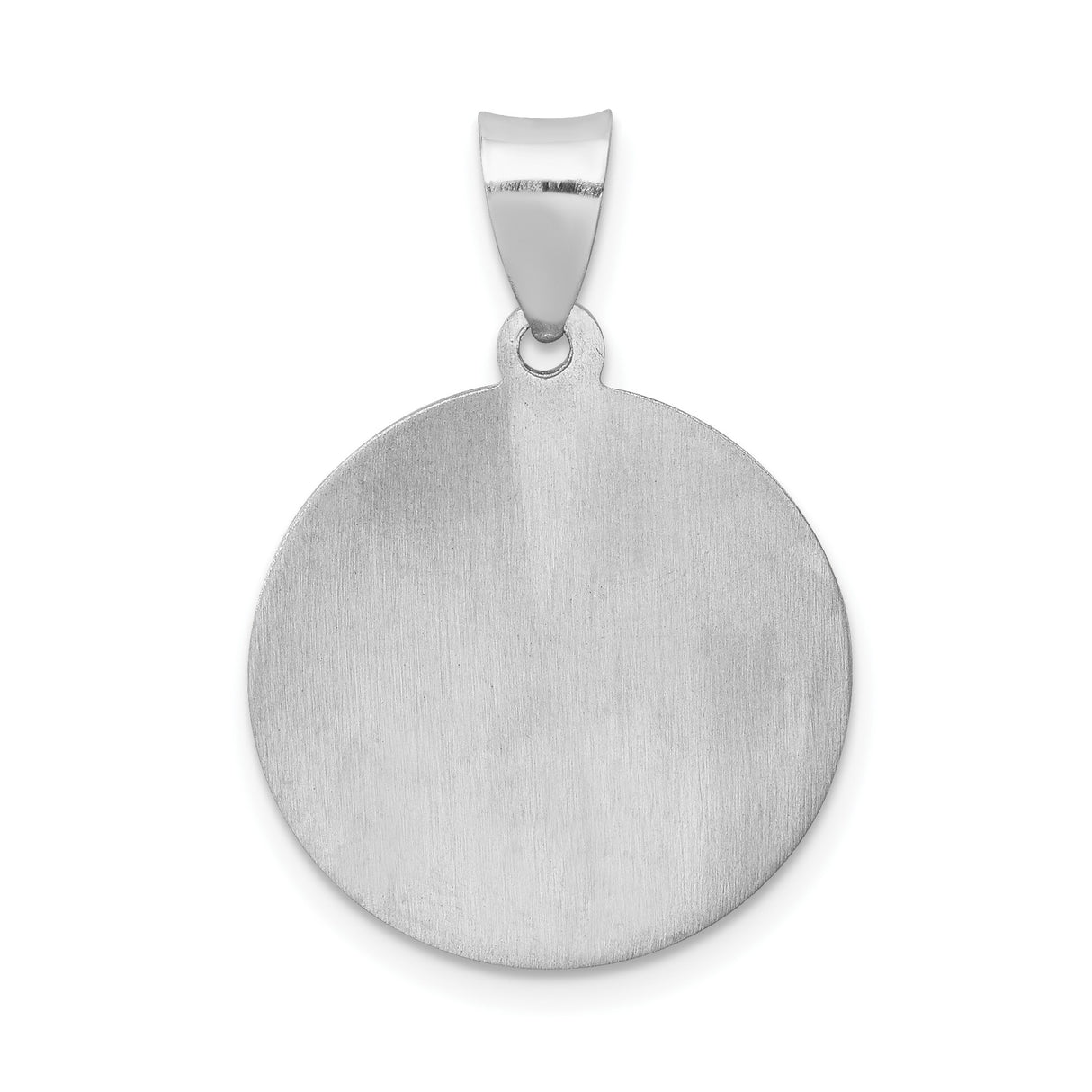 14k White Gold Saint Jude Pendant with Pray for Us Engraving, Catholic Medal for Men or Women