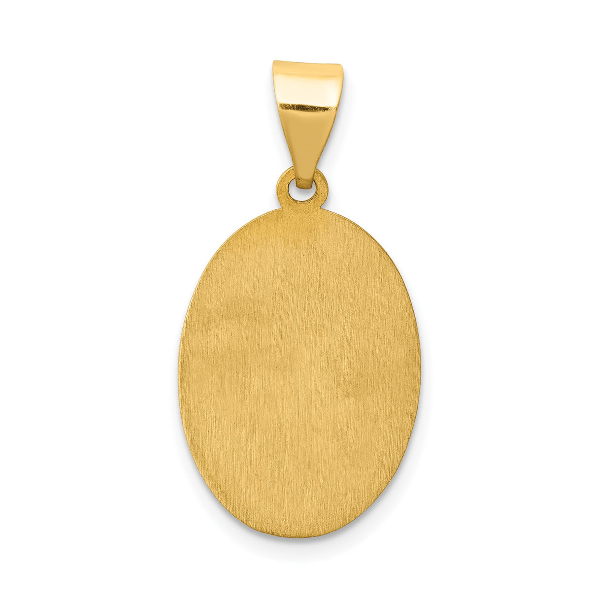 14k Yellow Gold St. Jude Thaddeus Pendant, Oval Catholic Saint Medal for Men or Women