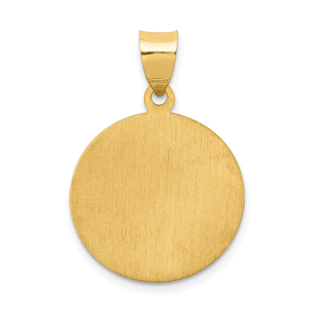 14k Yellow Gold Saint Luke Medal Pendant with Winged Ox and Serpent Staff Symbol