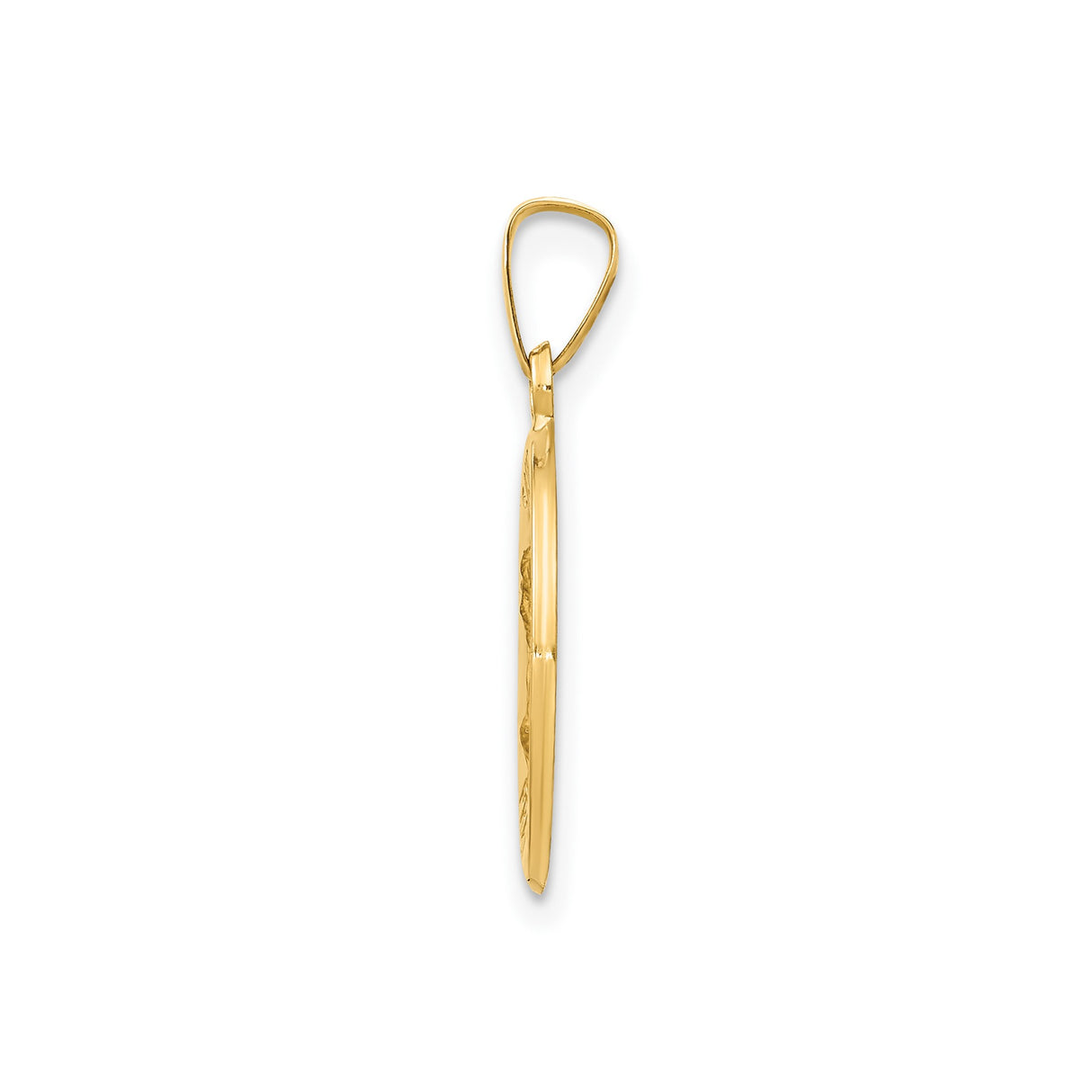 14k Yellow Gold Saint Mark Pendant with Pray for Us Inscription, Catholic Religious Medal