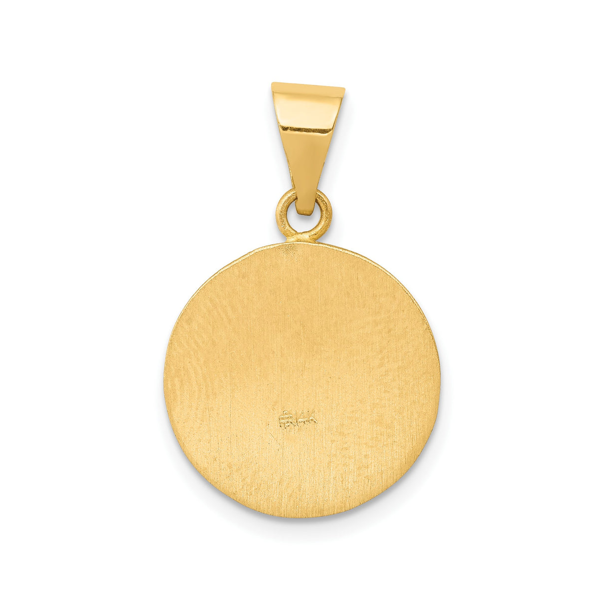 14k Yellow Gold Saint Matthew Pendant, Religious Medallion with Pray For Us Words