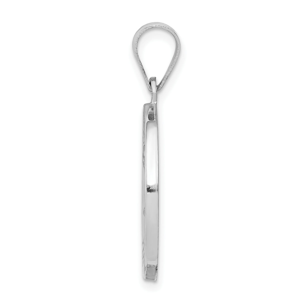 14k White Gold Saint Matthew Pendant, Christian Medal with Pray for Us Inscription