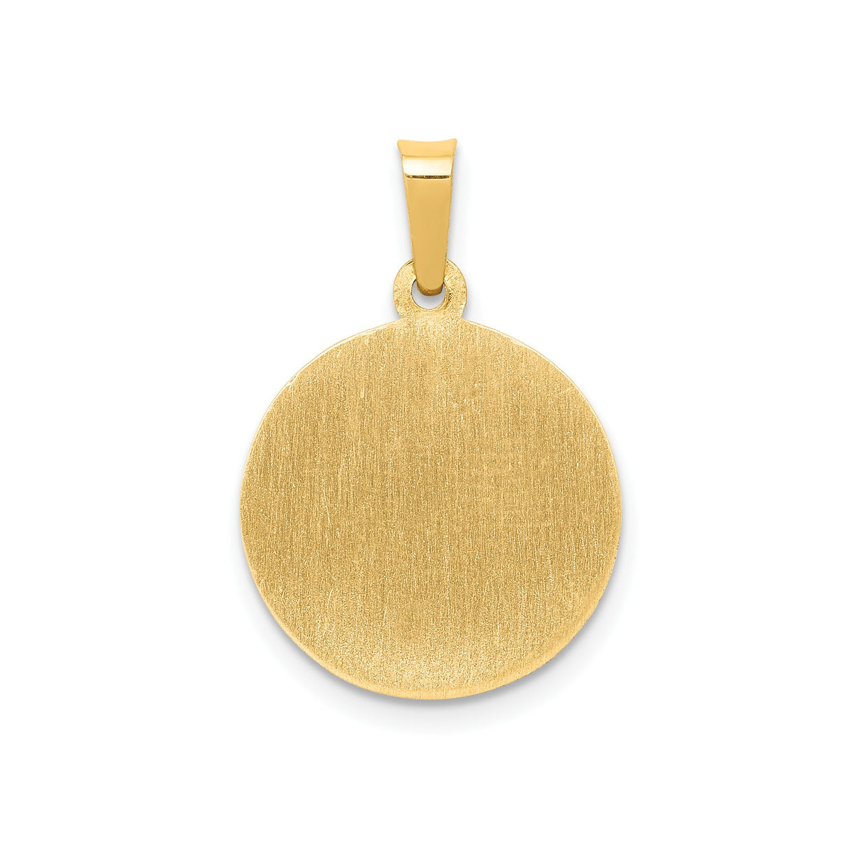 14k Yellow Gold Saint Michael Pendant, Archangel Medal with Pray for Us Engraving, Religious Protection Theme